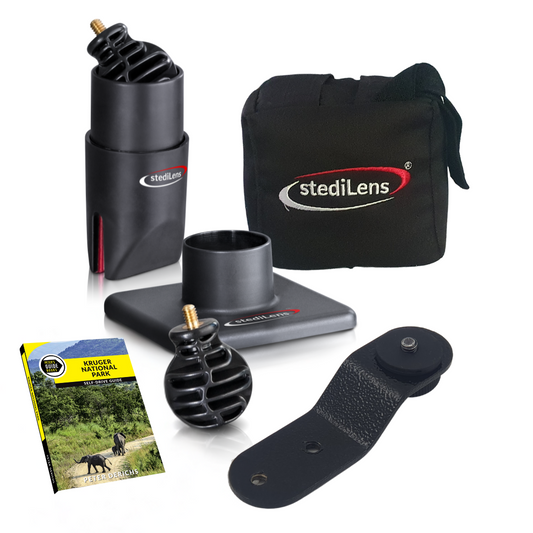 Combo 9| Window Mount, Gimbal Like Base Support , Beanbag & Camera Bracket + Kruger National Park Guide Book