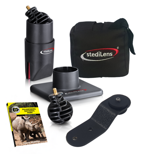 Combo 10| Window Mount, Gimbal Like Base Support , Beanbag & Camera Bracket + Peter’s Guide Books | Pilanesberg National Park